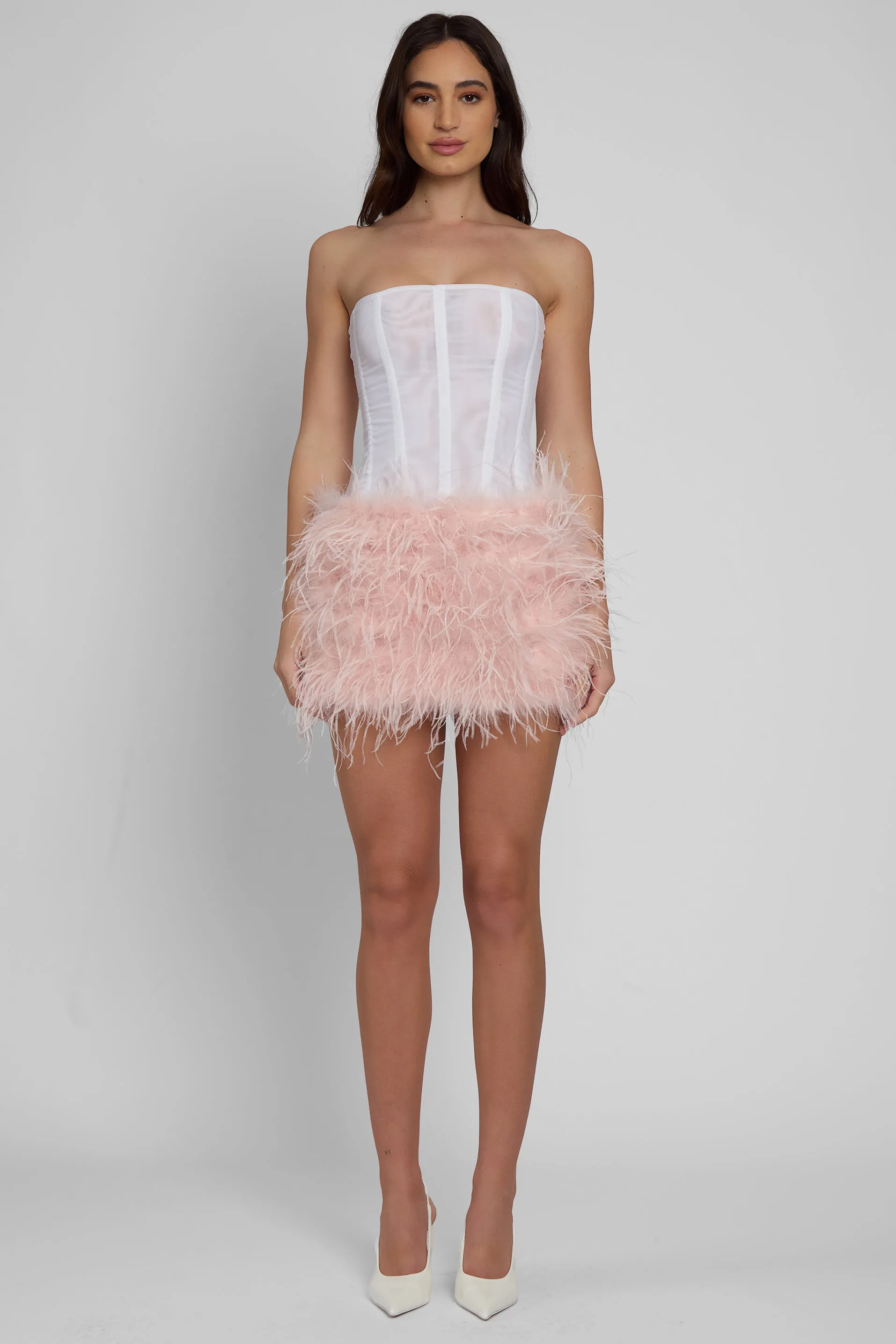 Cloud Feather Mini Skirt - Pink