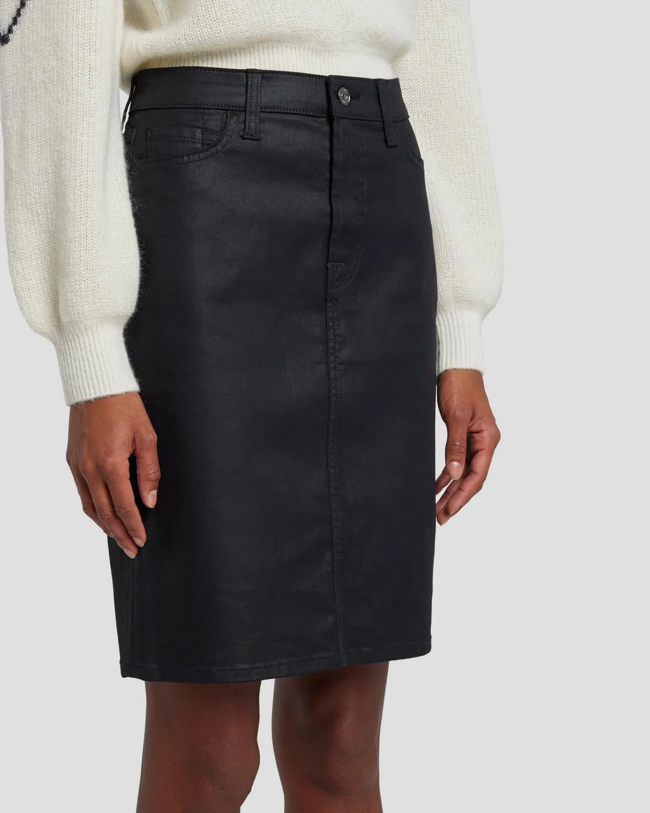 Coated Easy Pencil Skirt in Rabbit Hole
