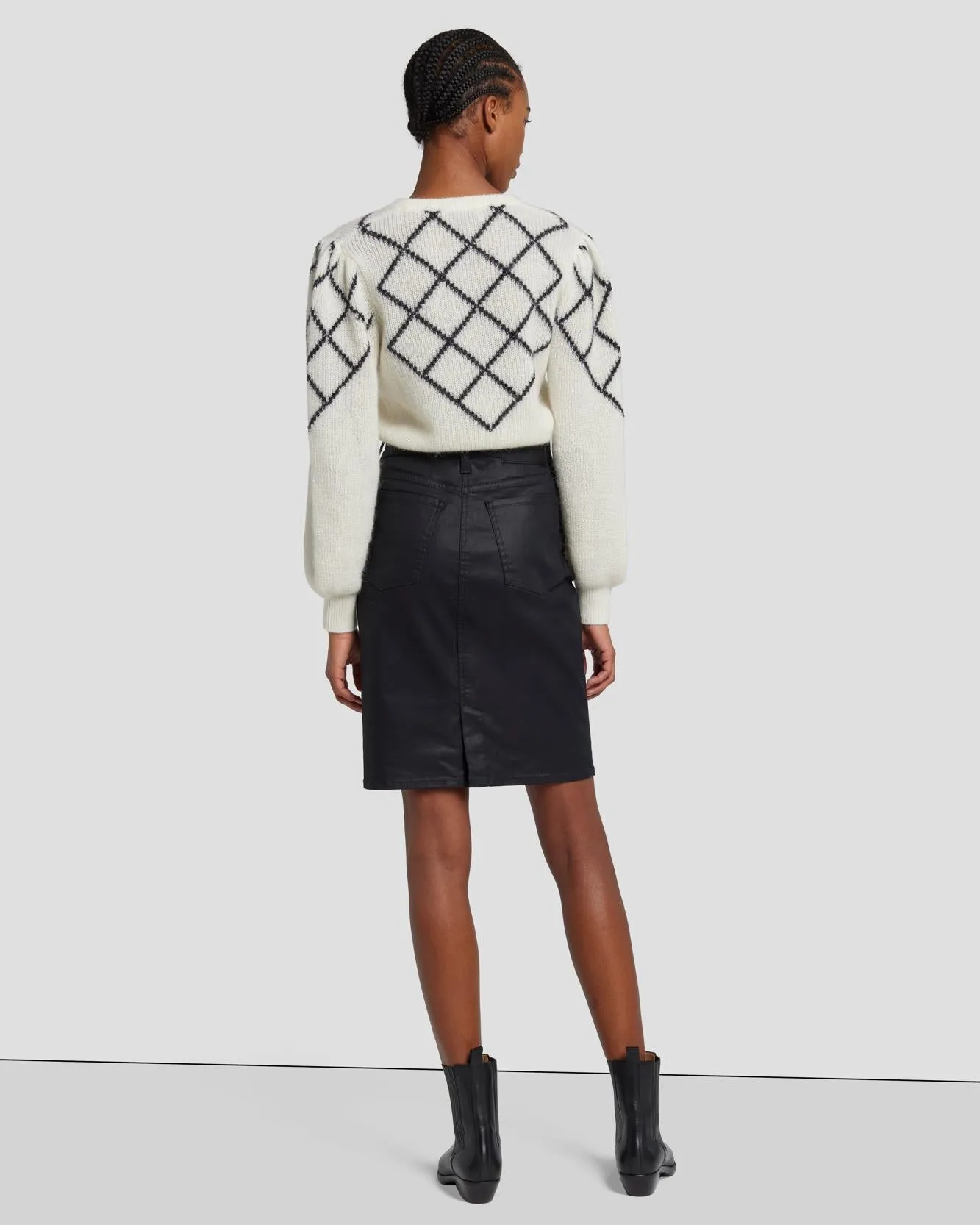 Coated Easy Pencil Skirt in Rabbit Hole