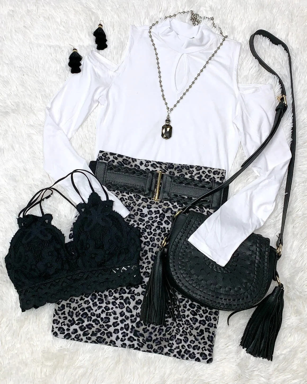 Cold Shoulder Top - White