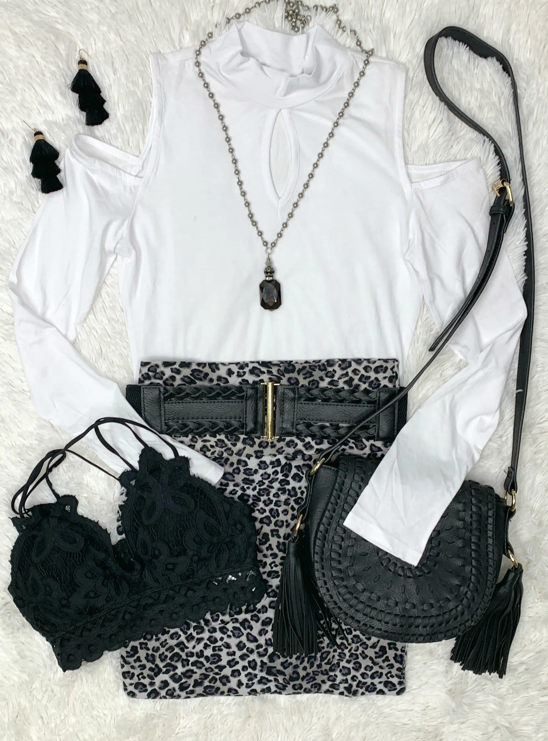 Cold Shoulder Top - White
