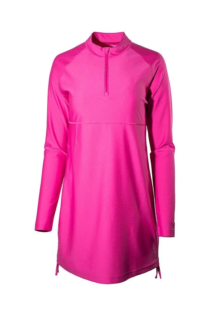 Coolibar Lawai Ruche Swim Shirt UPF 50  -  Magnolia Pink