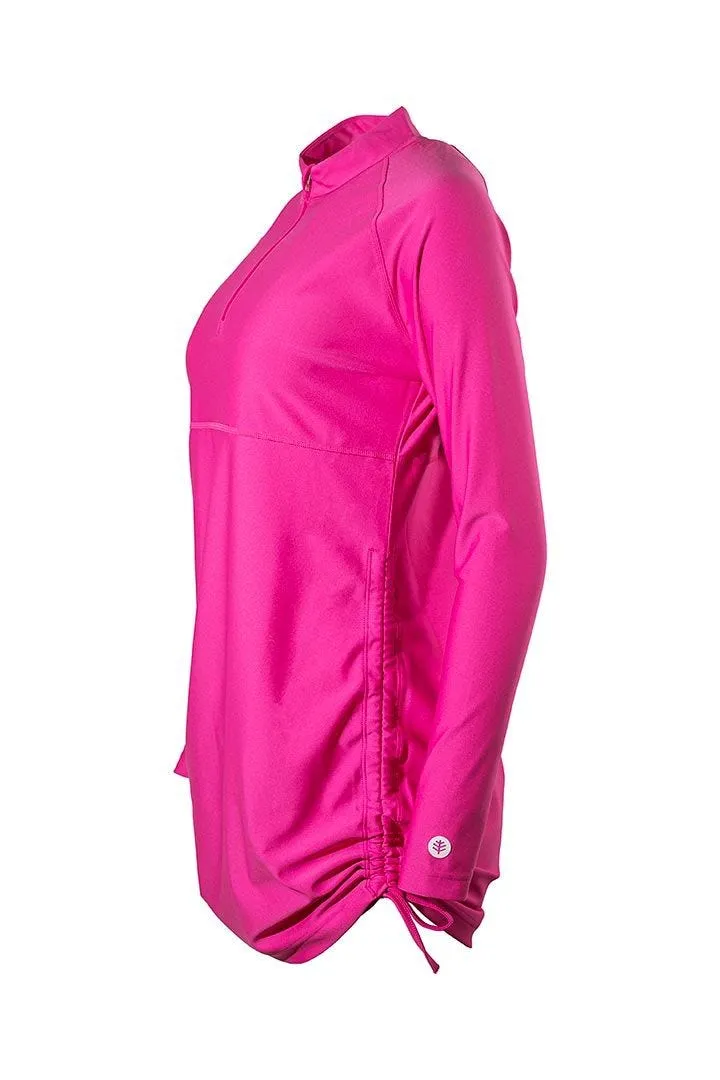 Coolibar Lawai Ruche Swim Shirt UPF 50  -  Magnolia Pink