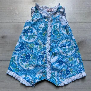 Cotton Kidz Baby Blue Paisley Romper