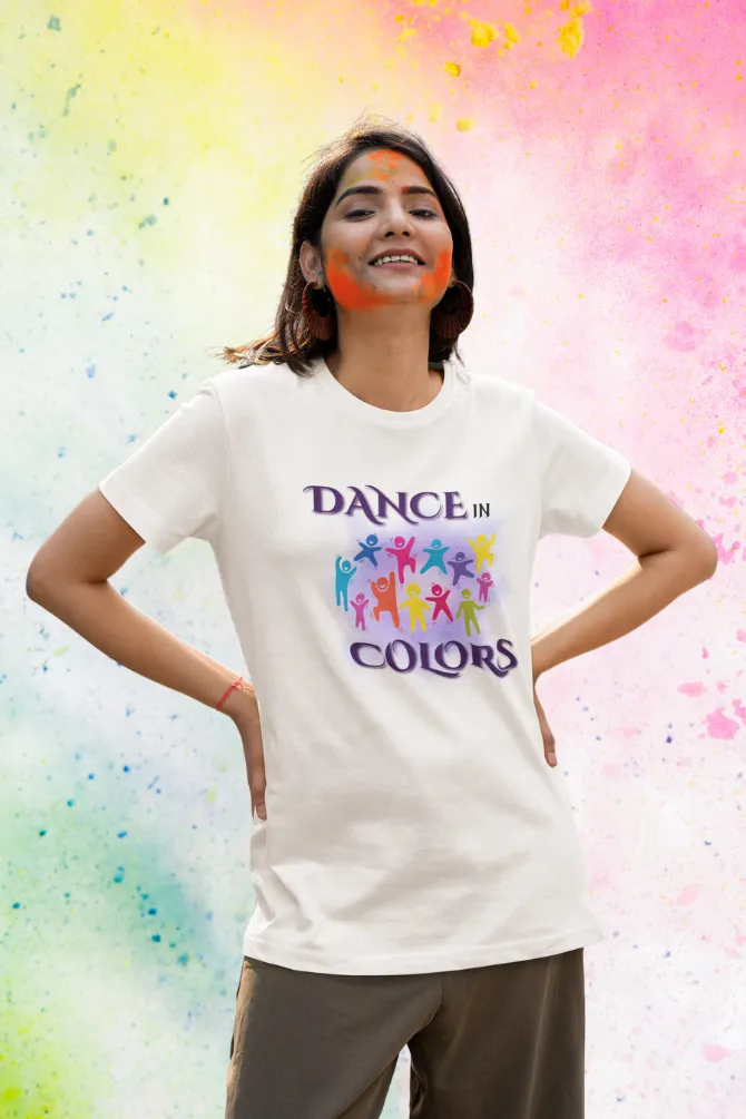 Dance In Colors. Holi T-shirt for women