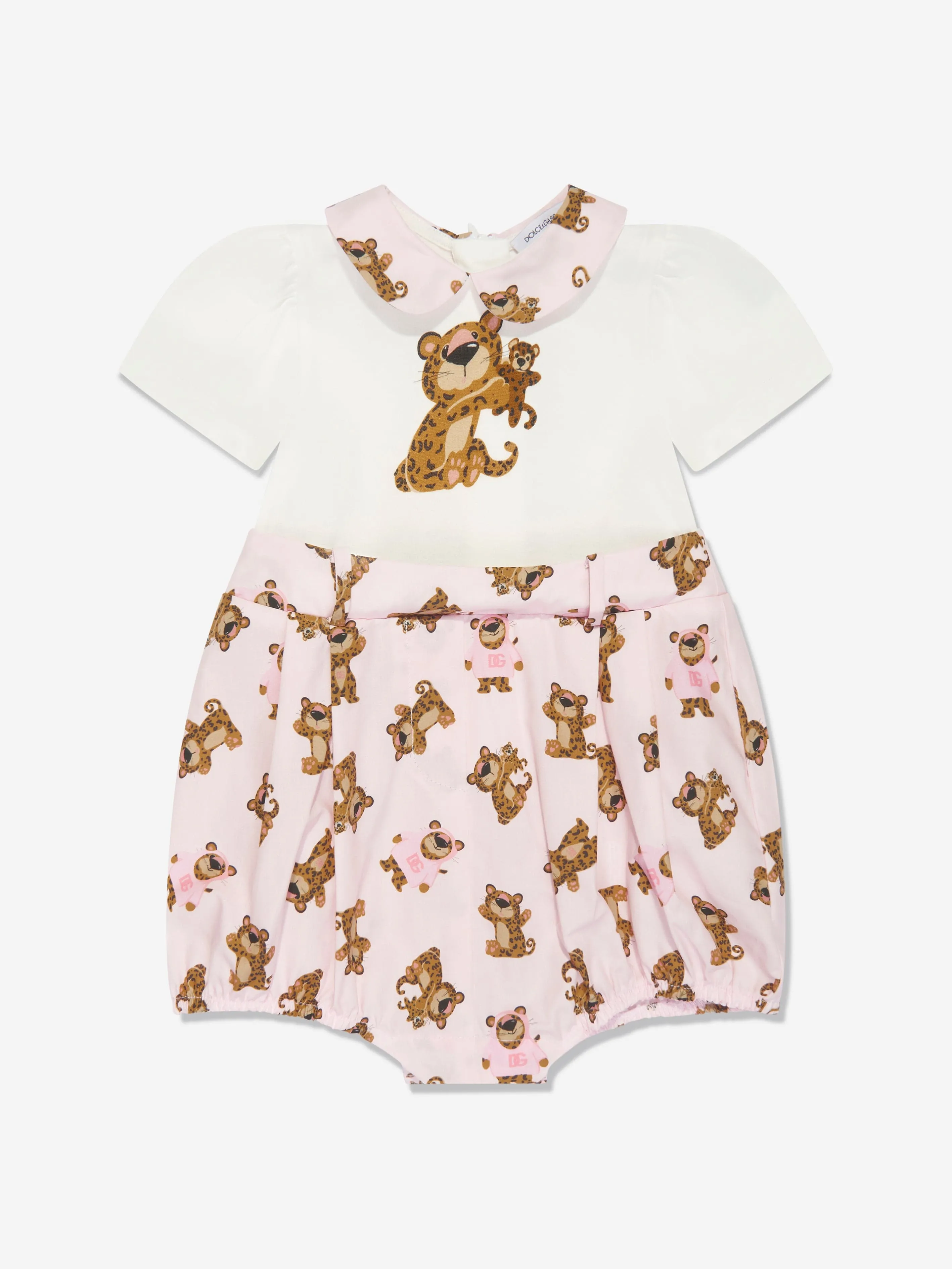 Dolce & Gabbana Baby Girls Bear Romper in Pink