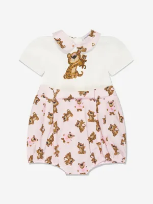Dolce & Gabbana Baby Girls Bear Romper in Pink