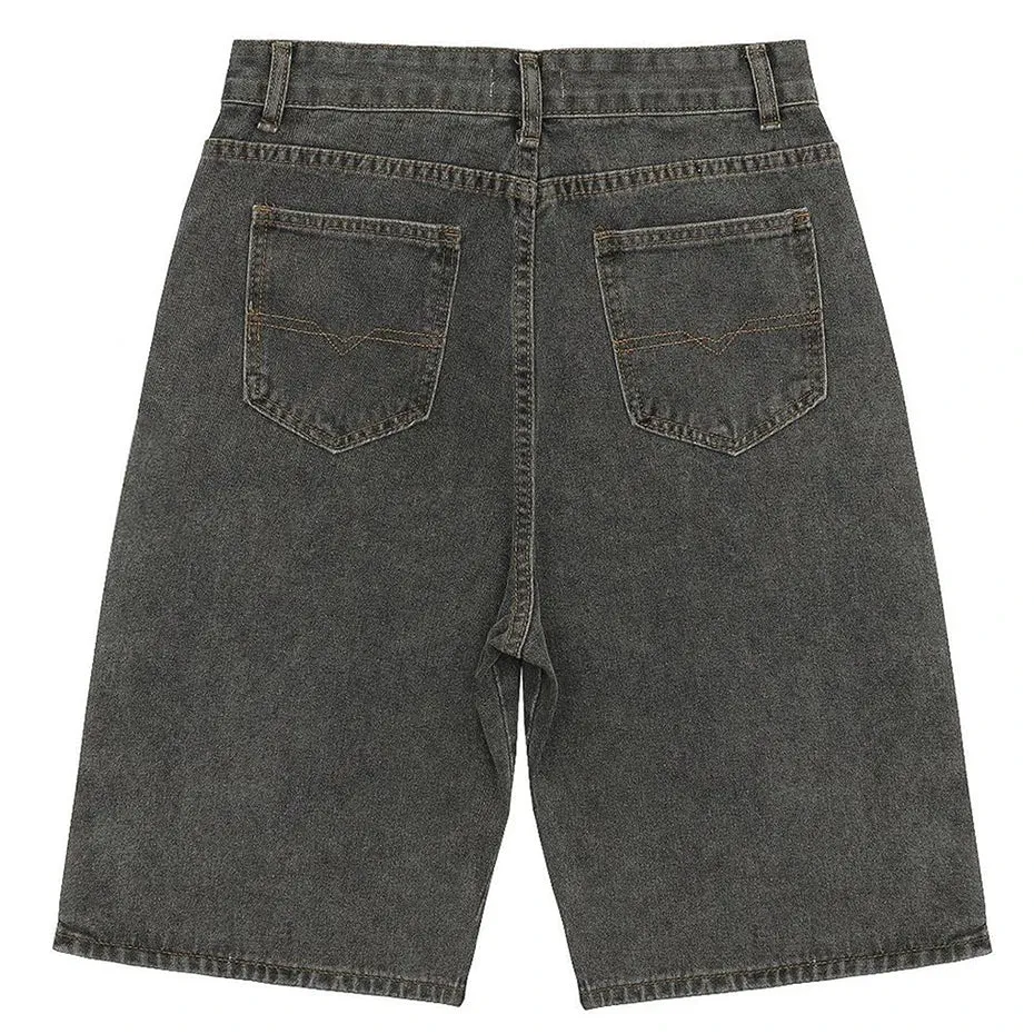 Double Zip Denim Shorts