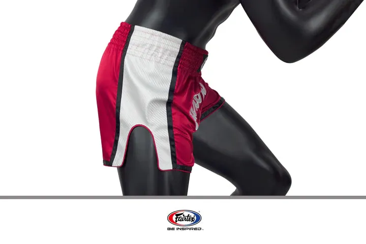 Fairtex Red White Slim Cut Muay Thai Boxing Short