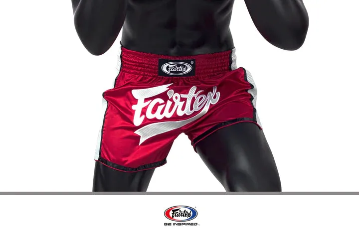 Fairtex Red White Slim Cut Muay Thai Boxing Short
