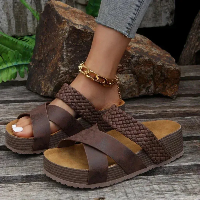 Fashion Flatform Cork Sandals
