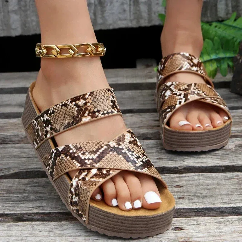 Fashion Flatform Cork Sandals
