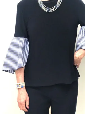 Flirty Sleeve Navy Top