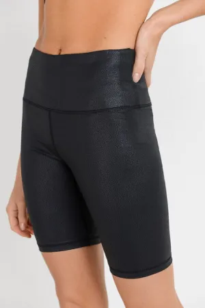 Foil Print Biker Shorts