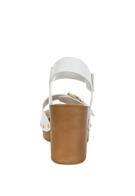 Genuine Leather Clog Sandals