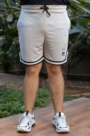 Grey Brooklyn Contrast Trim Shorts (Plus size) - A24 - MSH054P