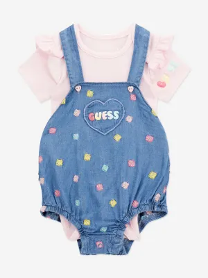 Guess Baby Girls Body And Romper Set in Pink