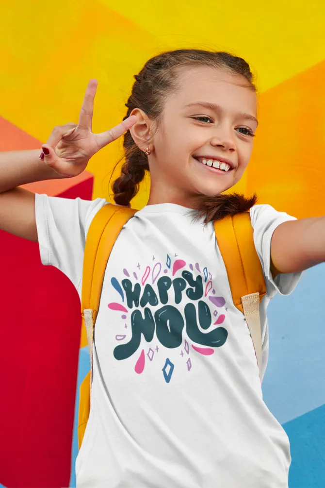 Happy Holi T-Shirt For Girl