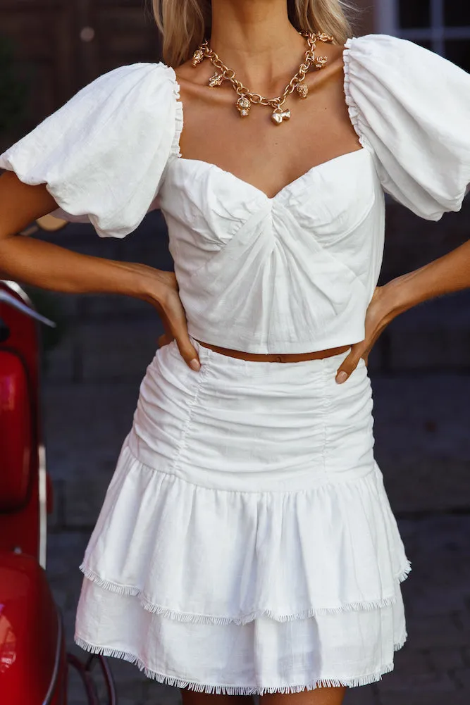 HELLO MOLLY Easy Breezy Crop Top White
