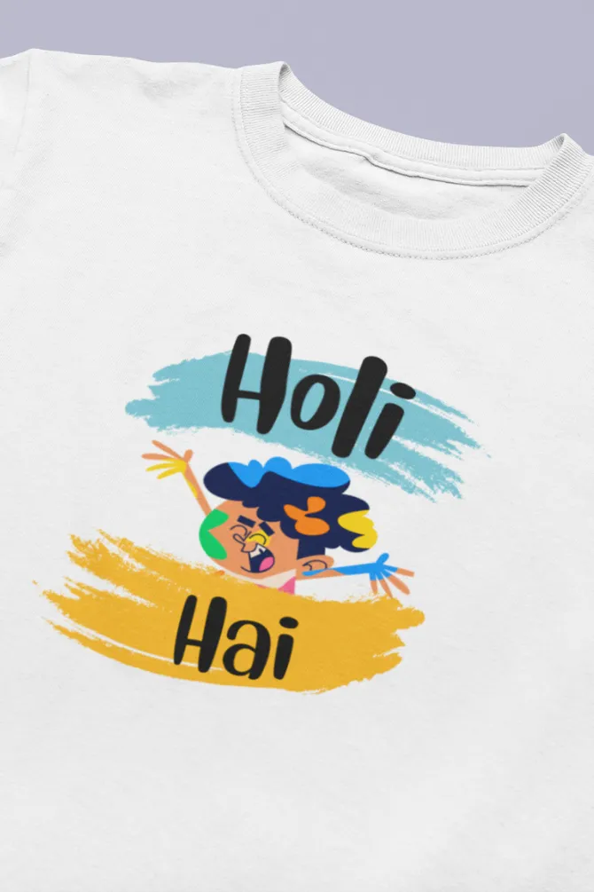 Holi Hai Printed T-shirt for girl