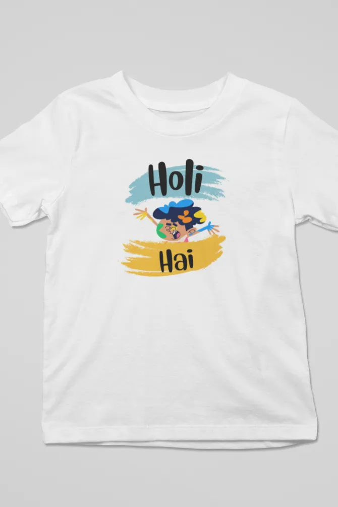 Holi Hai Printed T-shirt for girl
