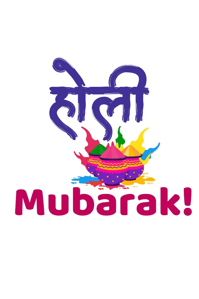 Holi Mubarak with colors T-shirt for men