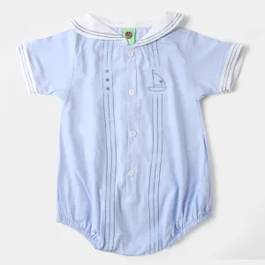 Infant Boys Woven Romper Stars - SKY BLUE