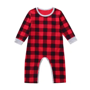 Infant Letter Plaid Printed Romper - GlamzLife
