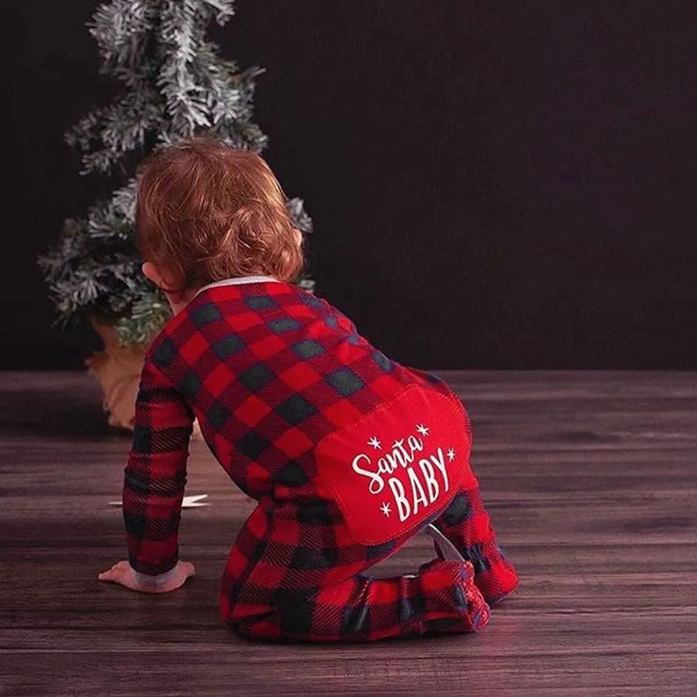 Infant Letter Plaid Printed Romper - GlamzLife