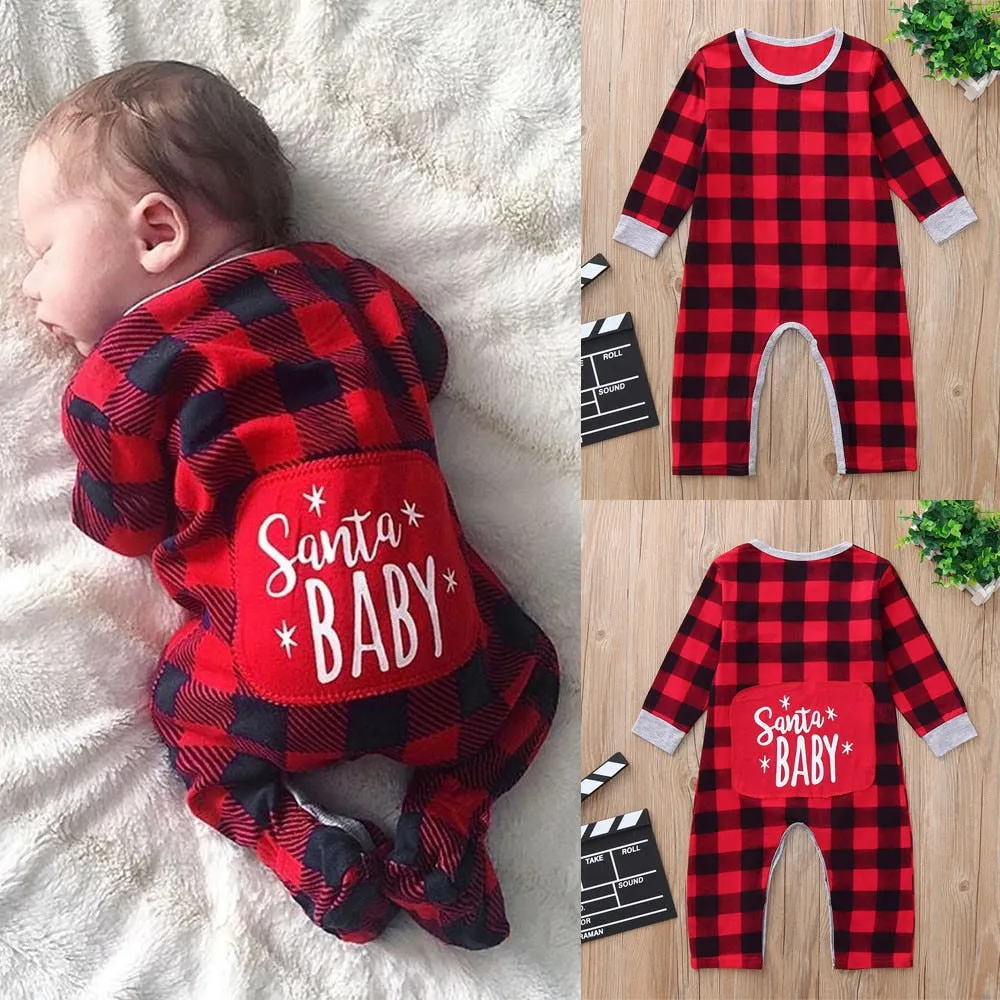 Infant Letter Plaid Printed Romper - GlamzLife
