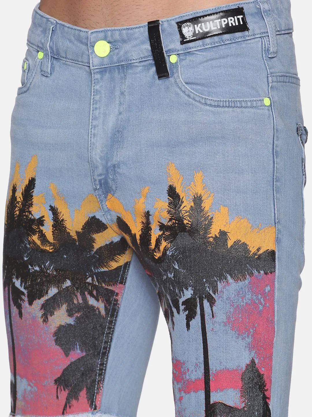 Kultprit 5 pocket with hem & back pocket with print