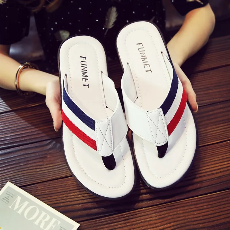 Leather Slippers Handmade PU Flip Flops Comfortable Breathable  Sandals