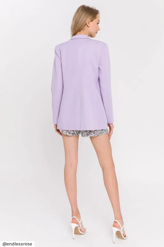 Light Purple Single Breasted Blazer
