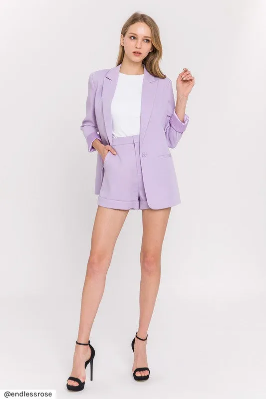 Light Purple Single Breasted Blazer