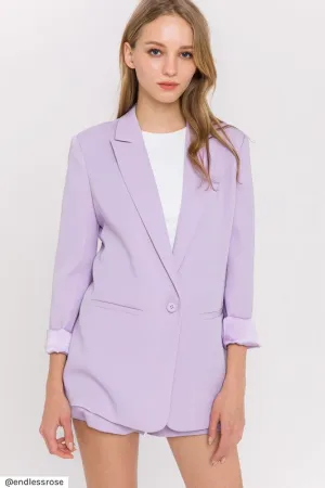 Light Purple Single Breasted Blazer