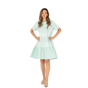 M Made in Italy  Women's Knit-Woven Combo Dress