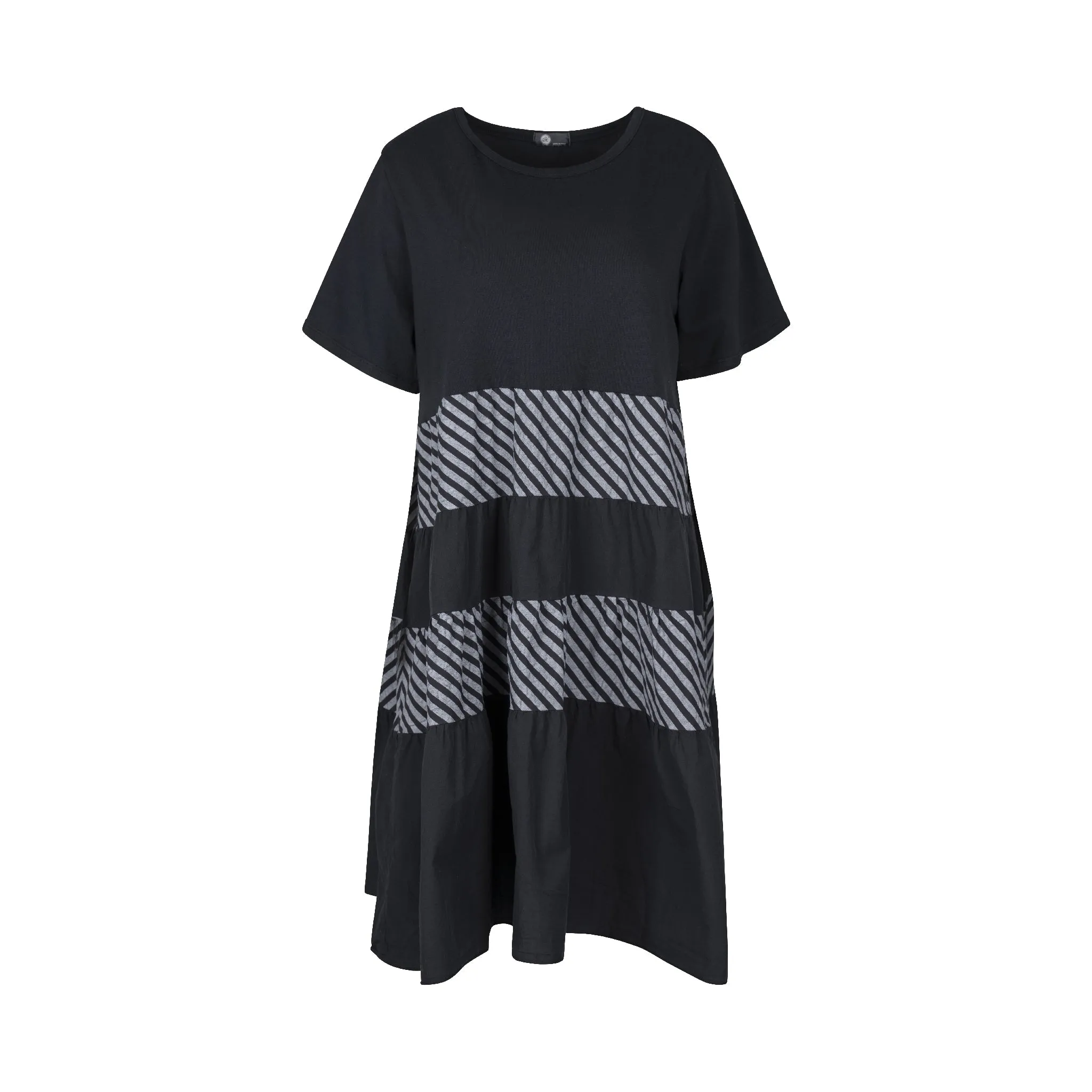 M Made in Italy  Women's Knit-Woven Combo Dress