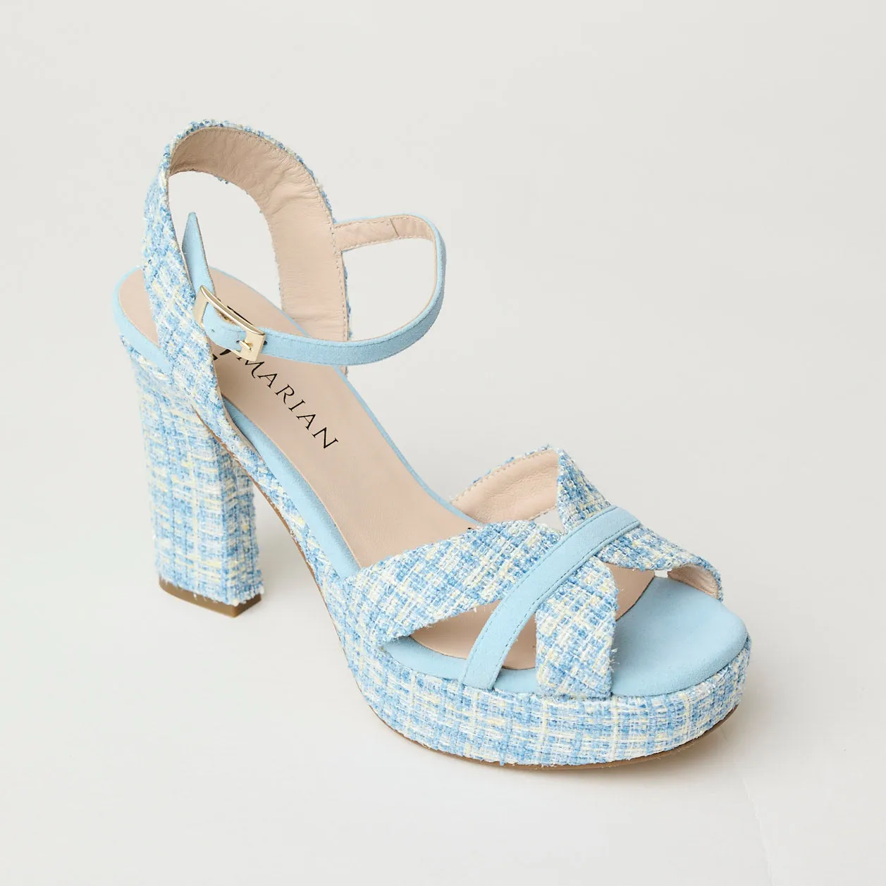 Marian Blue Check Platform Sandals