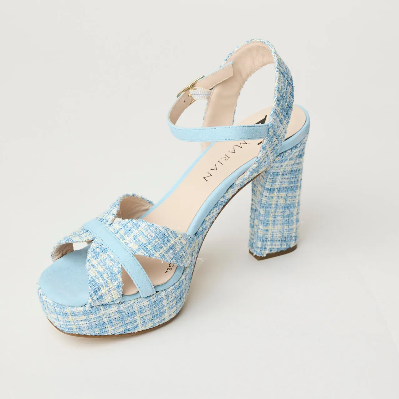 Marian Blue Check Platform Sandals