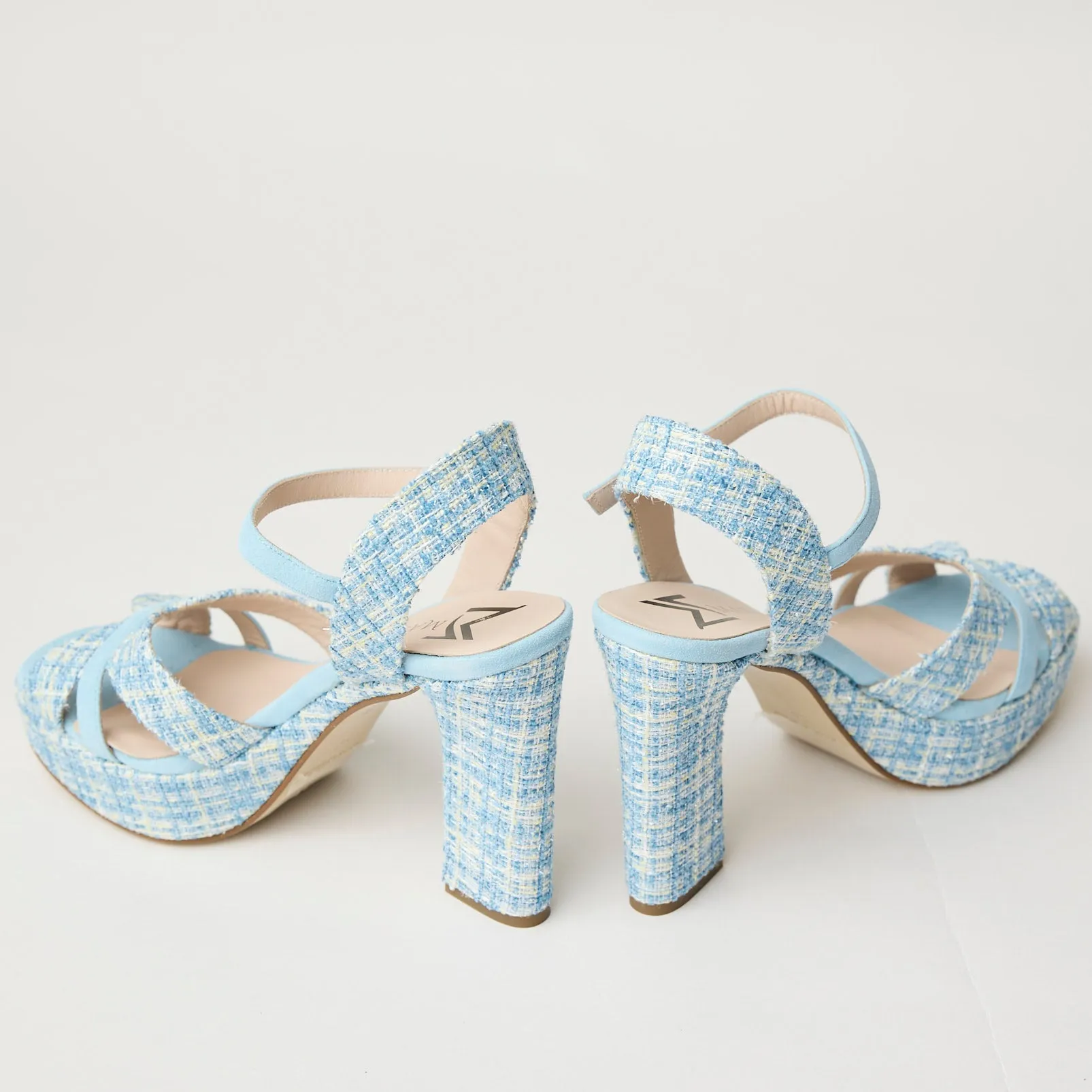 Marian Blue Check Platform Sandals
