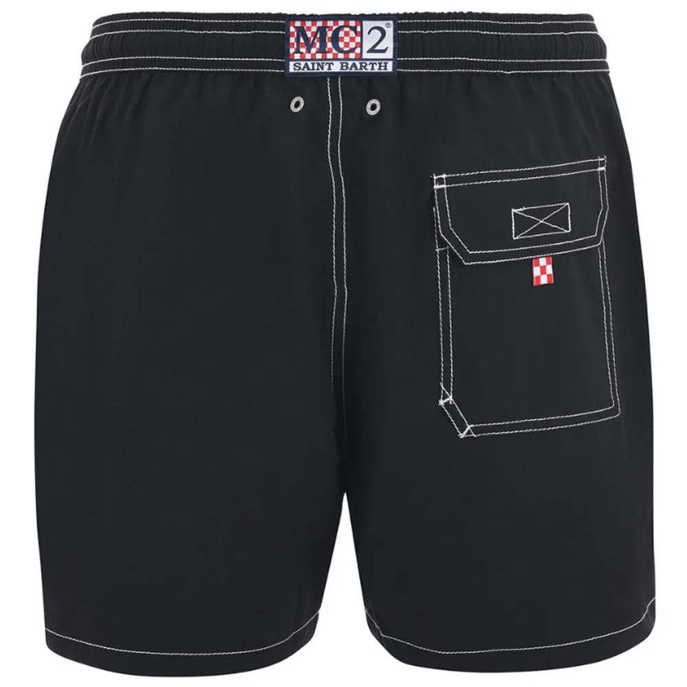 MC2 Saint Barth Black Polyester Men Swim Trunk