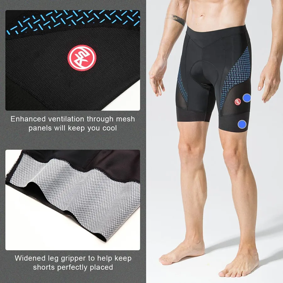 Men's 4D Padded Quick Dry Bike Shorts-CPS5000-Blue