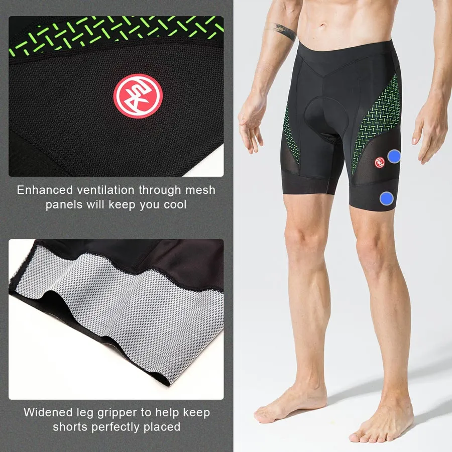 Men's 4D Padded Quick Dry Cycling Shorts-CPS5000-Green