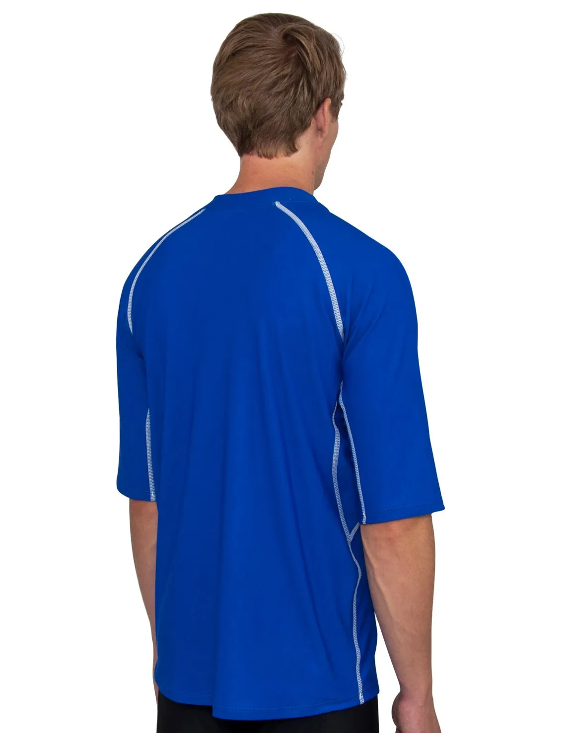 Men's  Chlorine Resistant Short Sleeve Rash Guard - Royal