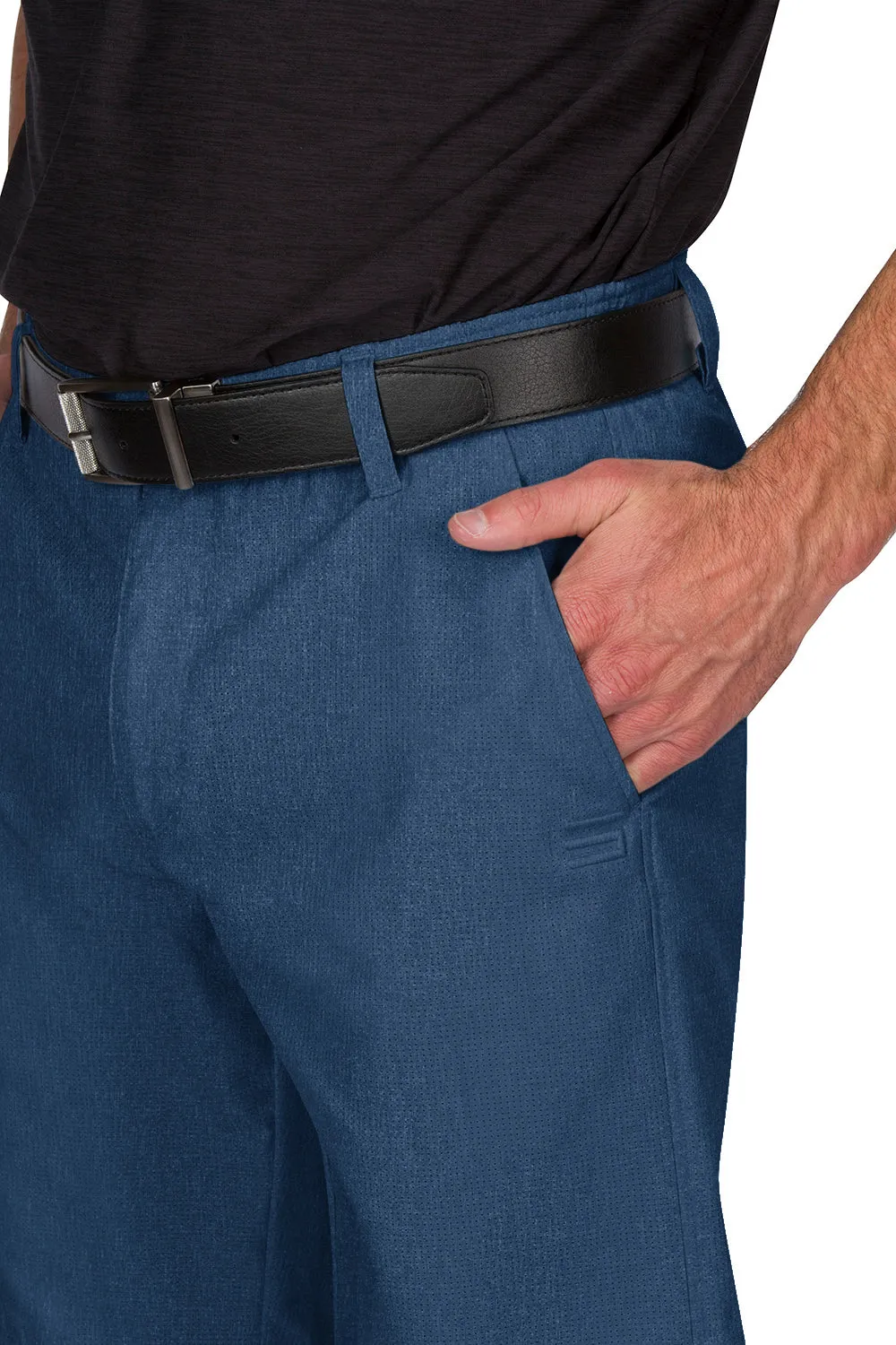 Mens Dry Fit Golf Shorts - Quick Dry Casual Chinos w/Elastic Waist, 10" Inseam