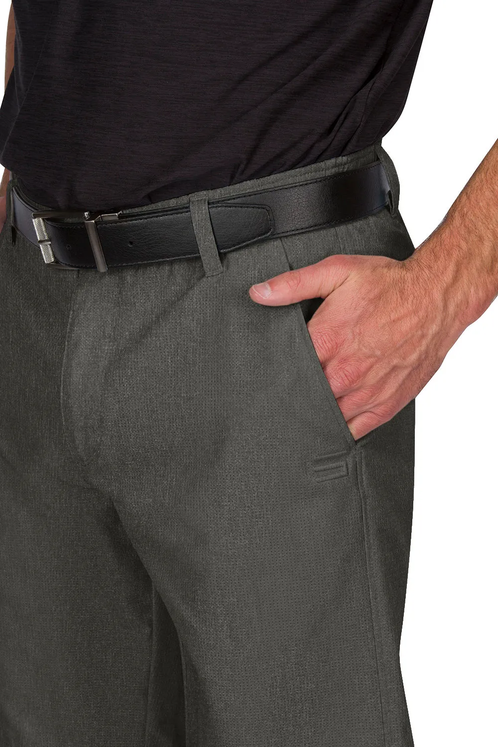Mens Dry Fit Golf Shorts - Quick Dry Casual Chinos w/Elastic Waist, 10" Inseam