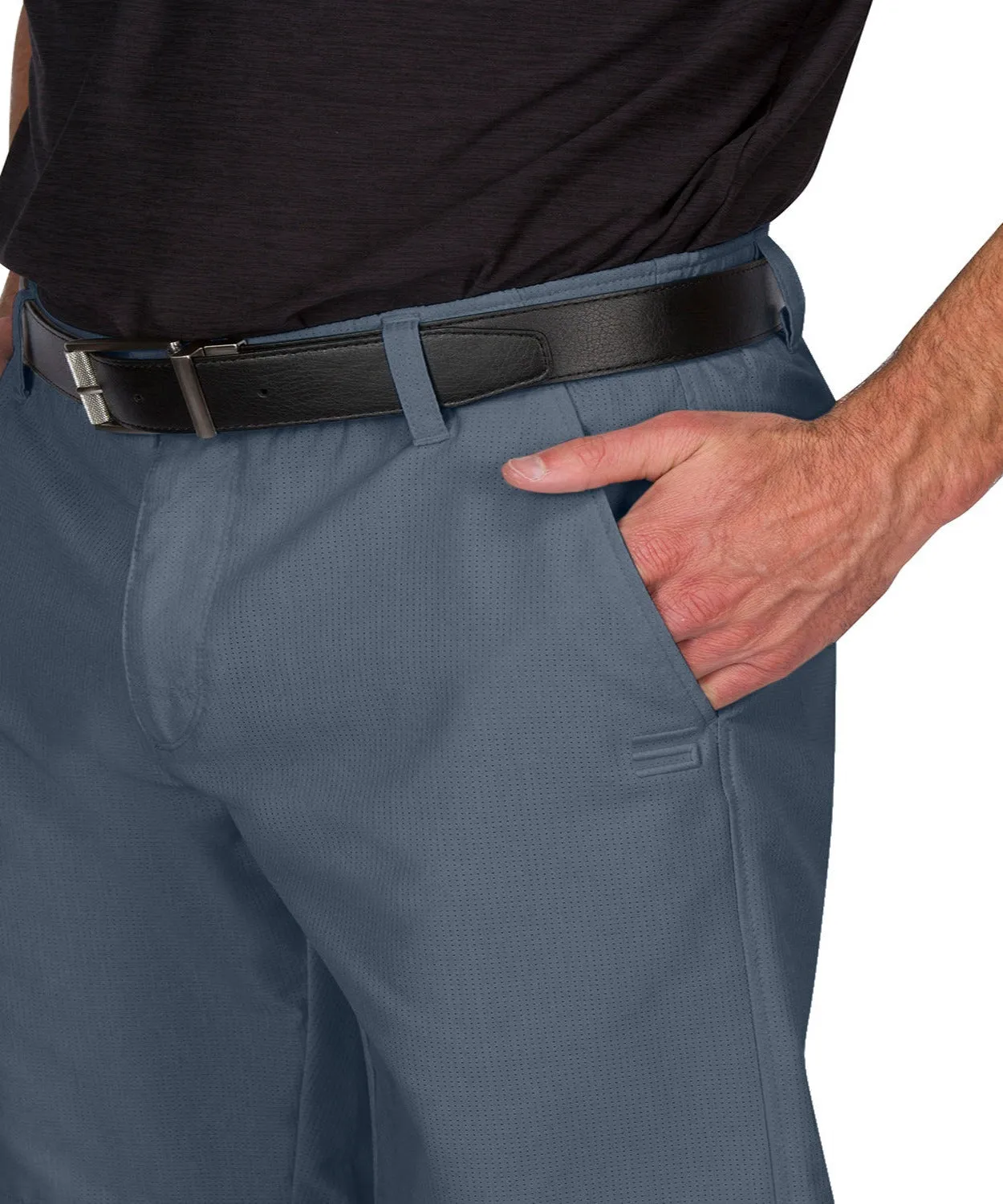 Mens Dry Fit Golf Shorts - Quick Dry Casual Chinos w/Elastic Waist, 10" Inseam