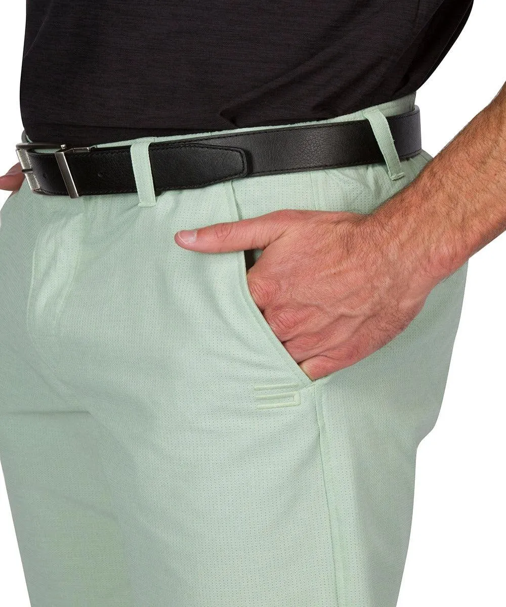 Mens Dry Fit Golf Shorts - Quick Dry Casual Chinos w/Elastic Waist, 10" Inseam
