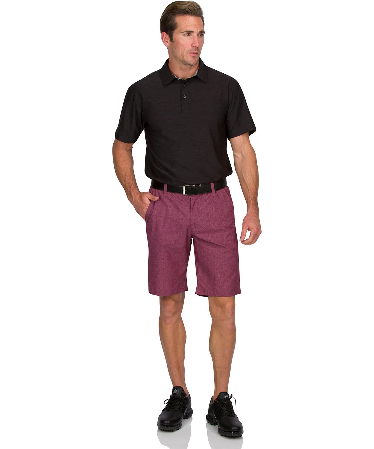 Mens Dry Fit Golf Shorts - Quick Dry Casual Chinos w/Elastic Waist, 10" Inseam