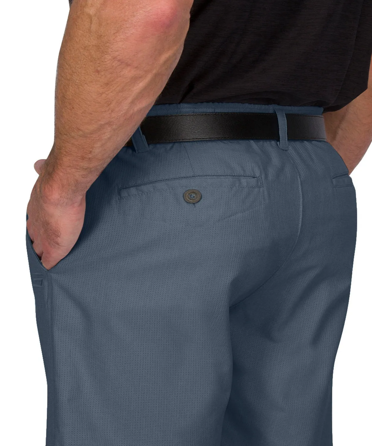 Mens Dry Fit Golf Shorts - Quick Dry Casual Chinos w/Elastic Waist, 10" Inseam